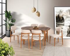 KELEBEK MASA TAKIMI 4 ADET SANDALYE İLE SET